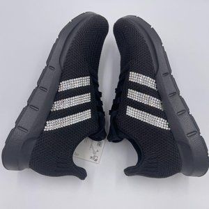 Swarovski Adidas Swift Run Black Womens Shoes